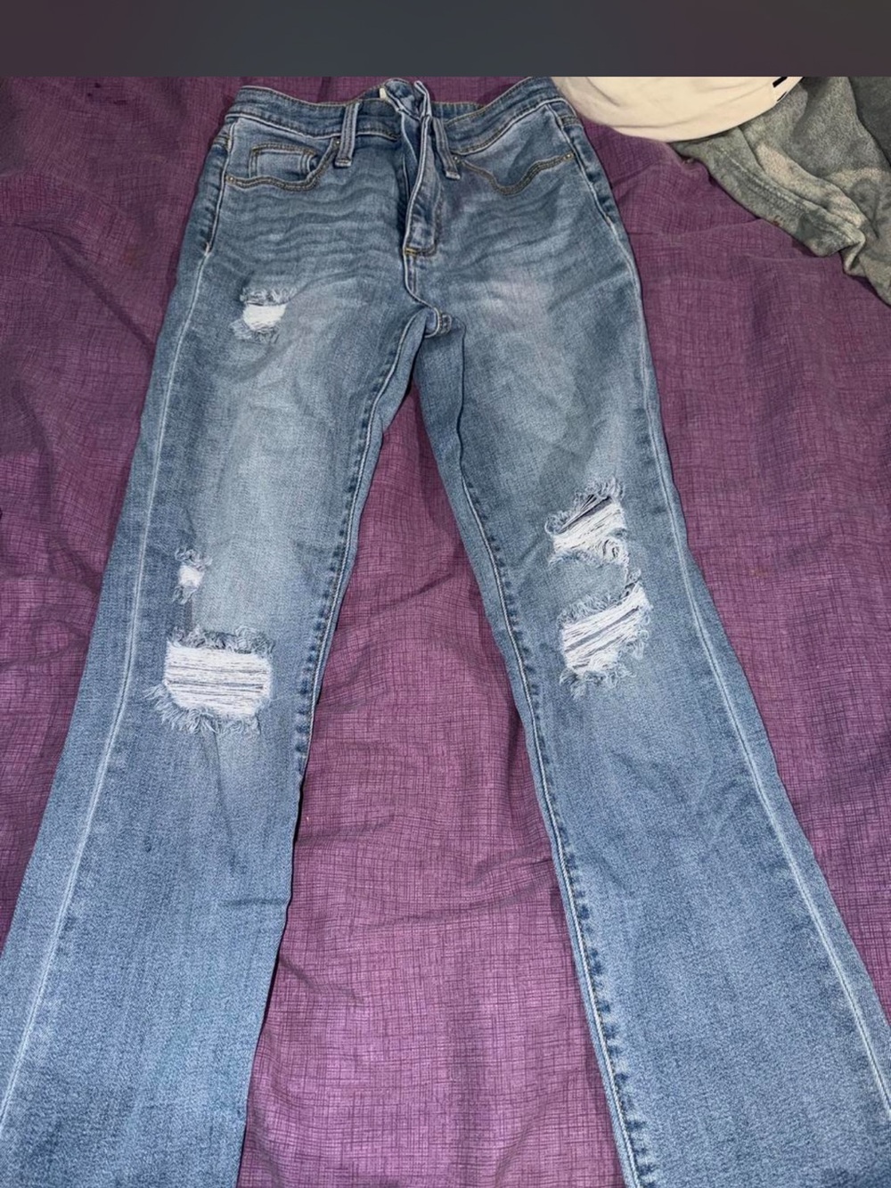 Universal Thread Distressed Medium Blue Flare Jeans